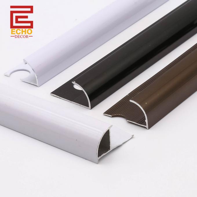 Dark Brown Aluminum Round Edge Tile Trim 2.5m for Wall Protection