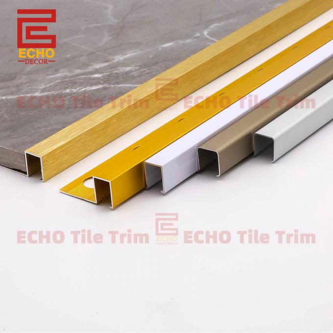 Ceramic Decorative Square Edge Aluminum Tile Trim Profiles White