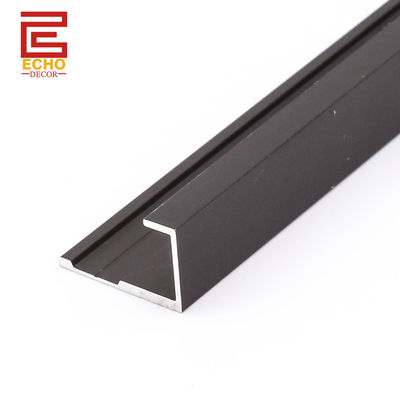 quality  Decorative Wall Panel Trim Matte Black Aluminium End Cap Trim For PVC Panel factory