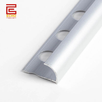 Aluminum Anodized Silver Outside Corner Trim Bullnose Edge Tile Trim
