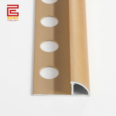 Brass Gold Metal Pencil Tile End Trim Aluminium 6063 Tile Edge Trim For Backsplash
