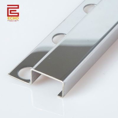 316 Polished Square Edge Stainless Steel Tile Trim 20mm For Wall Tile