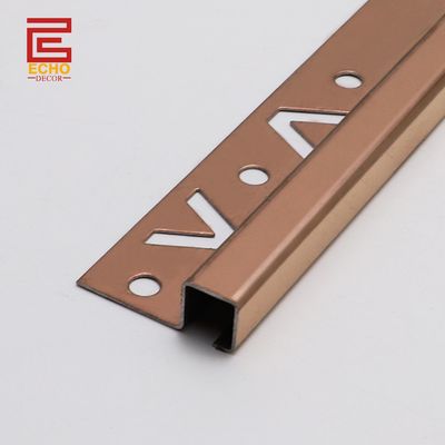 Residential Brozne Stainless Steel Square Edge Tile Trim 2.5m Tile Outside Corner Edge Trim