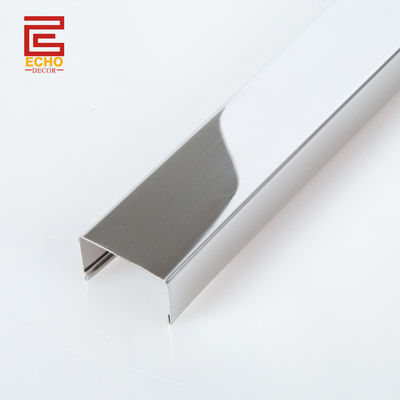 Contemporary Stainless Steel Tile Trim Sleek Metal Polished Nickel Tile Trim