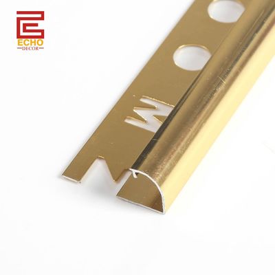 Gold Aluminum Bullnose Border Edge Trim For Ceramic Edging Protection