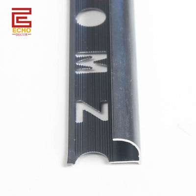 Aluminum Dark Grey Tile Trim 10mm End Caps Tile Edging Strip For Wall Decor