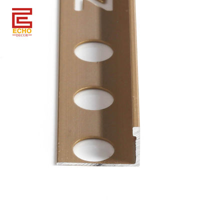 3/8 In Aluminum Tile Trim Strip Satin Brass L Shaped Channel Flat Edge Tile Trim