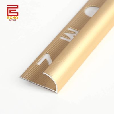 Matt Golden Beading Aluminum Tile Trim Decorative Bullnose Tile Edging Trim