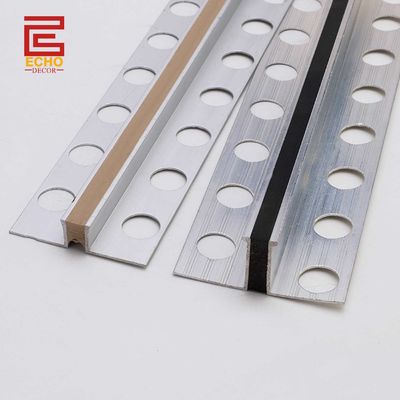 Durable Aluminum Tile Trim Tiling Over Expansion Joint Cover Strips For Walls And Floors