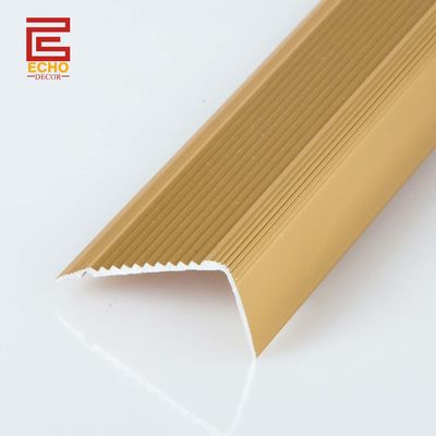 Gold L Shaped Stair Nosing Trim Lvp Non Slip Aluminium Outdoor Step Edging Strips