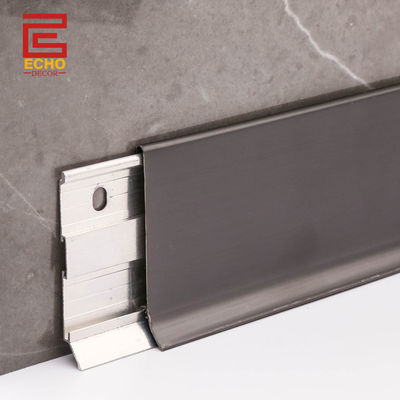 Stainless Steel Grey Skirting Board Profile 12mm Skirting Board Edging Strips