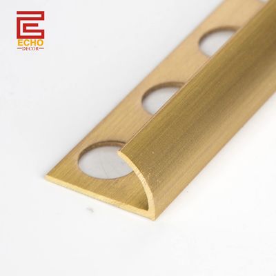 Decorative Antique Brass Profile Brushed Brass Tile Trim 10mm