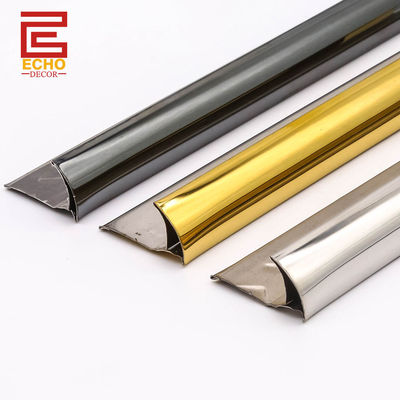 Gold Bullnose Stainless Steel Tile Trim 2.5m Quarter Round Tile Edge Trim