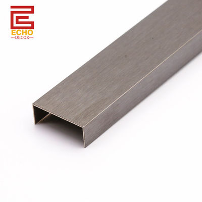 20mm Brushed Black Metal Edge Tile Trim For Bathroom Ceramic Tile