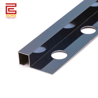 Square Edge Stainless Steel Tile Trim Wall Tile End Trim Black