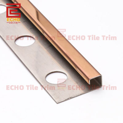 External Rose Gold Stainless Steel Tile Trim Tile Edging 12mm