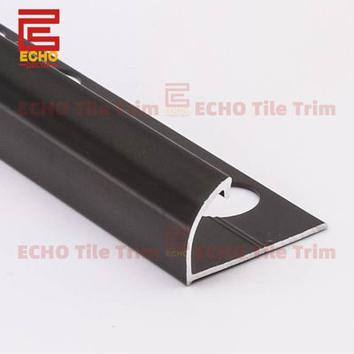 Bathroom Decorative Aluminum Tile Trim Round Black Tile Edge Trim