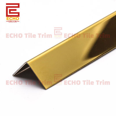 Protective 15mm Gold Stainless Steel Tile Trim Outside Corner Trim