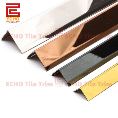 Stainless Steel 90 Degree External Edge Tile Trim Customized Color Tile Edge Strip