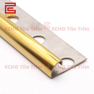 Modern Metal Gold Bullnose Edge Tile Trim Tile Corner Edging 12mm