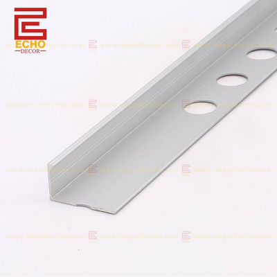 Screw Fixed Aluminum Tile Trim Customized Length Brushed White External Corner Tile Trim