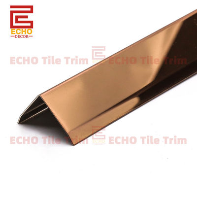 Length 2-3m/Customized External Stainless Steel Tile Trim Ss Corner Molding with Low Maintenance Advantage Rose Gold