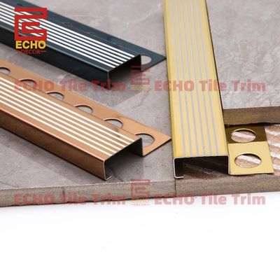 Metal Flooring Stair Nosing Trim Square Tile Step Nose Molding