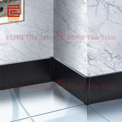 Waterproof Aluminum Black 100mm Skirting Board Profiles Wall Easy Flexible Installation Length 2-3m/Customized