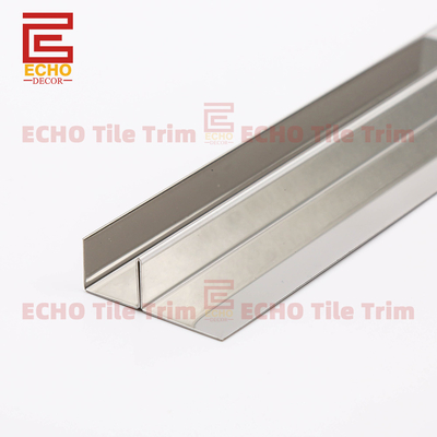 Stainless Steel F Shape Tile Trim 9-12mm for Glass Panels