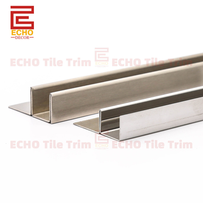 F Shape Stainless Steel Tile Trim 9-12mm for Shower Glass Panels