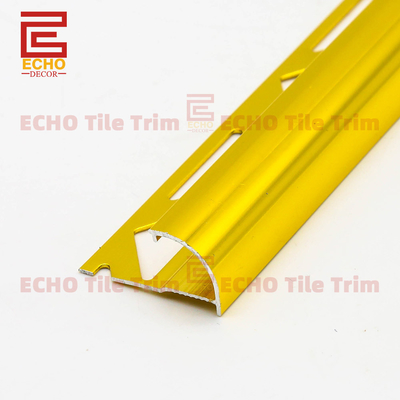 Gold Aluminum Tile Trim Profile Bullnose Tile Edging Trim For Tiles