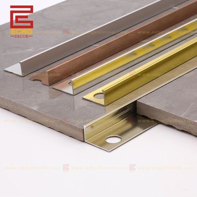 Matte Bronze L Angle Tile Edging Straight Edge Aluminum Tile Trim 