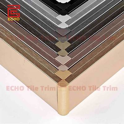 6 Inch Aluminum Square Edge Skirting Board Profiles Covering Of Wall
