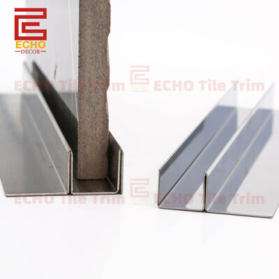 F Shaped 316 Stainless Steel Tile Trim For Glass Shower Door 10mm