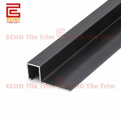 Modern Matte Black Square Aluminum Tile Trim Tile Edging Trim 2.5m